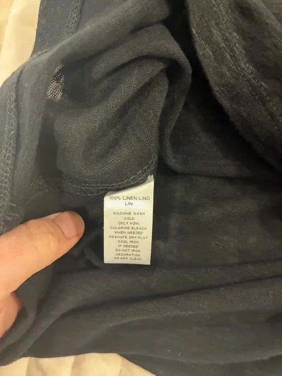 LOFT Linen Black Scoop Neck Short Sleeve Tee NEW XS - Picture 6 of 7